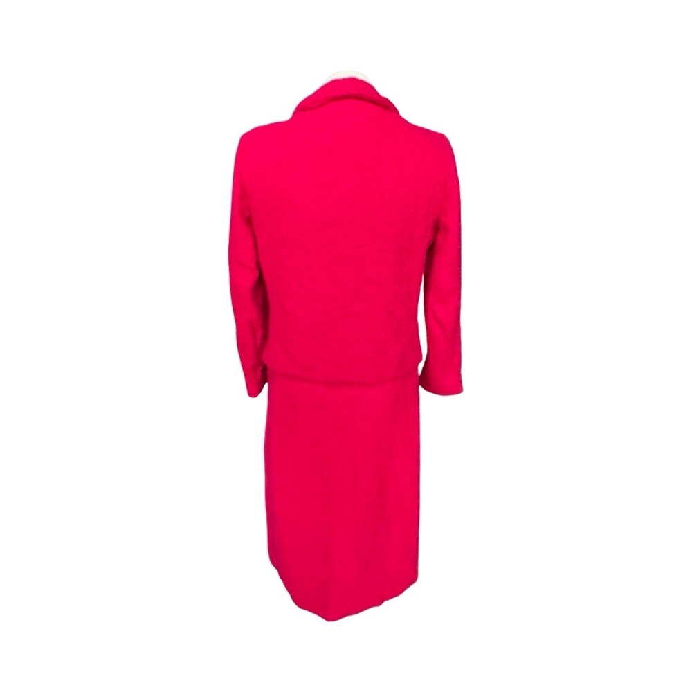 Vintage Hot Pink Jackie O Wool Jacket and Dress with Gold Buttons - Medium - Picture 8 of 9